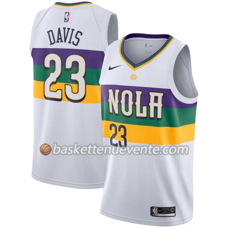 Maillot Basket New Orleans Pelicans Anthony Davis 23 2018-19 Nike City Edition Blanc Swingman - Homme
